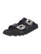 Roger Vivier Leather Crystal Embellishments Slides