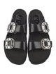 Roger Vivier Leather Crystal Embellishments Slides