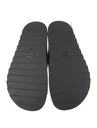 Roger Vivier Leather Crystal Embellishments Slides