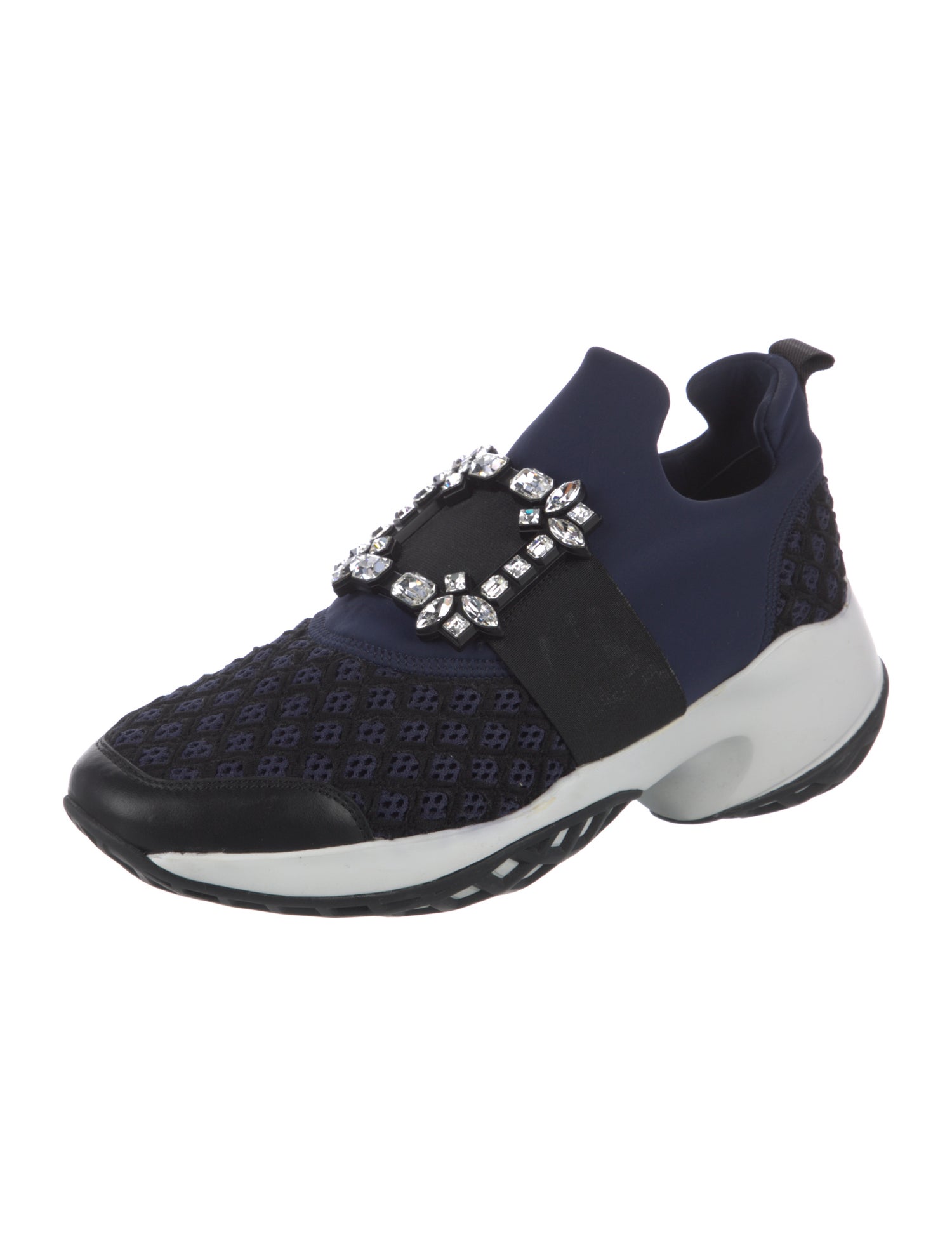 Roger Vivier Mesh Crystal Embellishments Sneakers