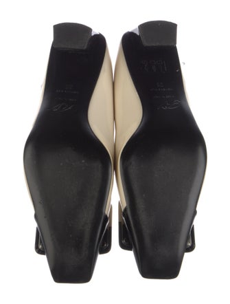 Roger Vivier Patent Leather Colorblock Pattern Pumps