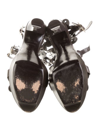 Roger Vivier Leather Cutout Accent Gladiator Sandals