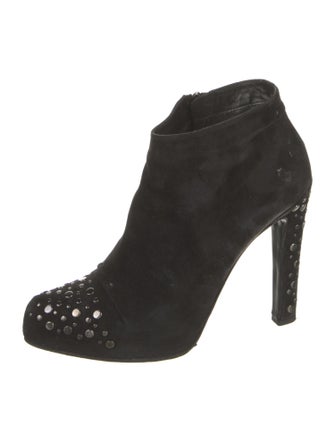 Roger Vivier Suede Studded Accents Boots