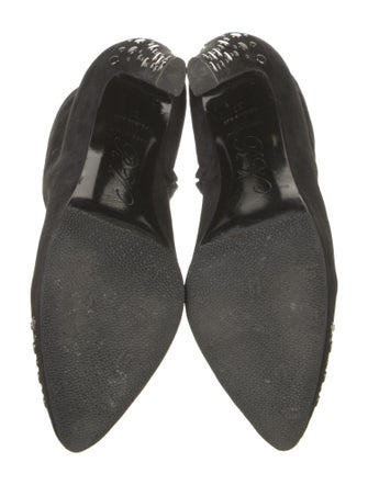 Roger Vivier Suede Studded Accents Boots