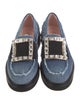 Roger Vivier Denim Crystal Embellishments Loafers