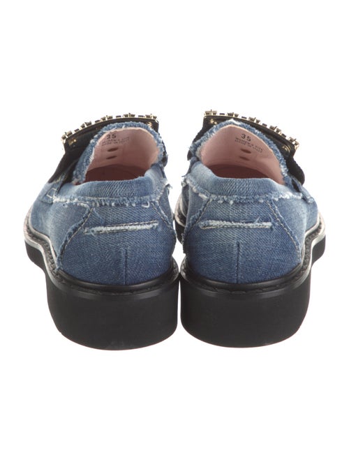 Roger Vivier Denim Crystal Embellishments Loafers