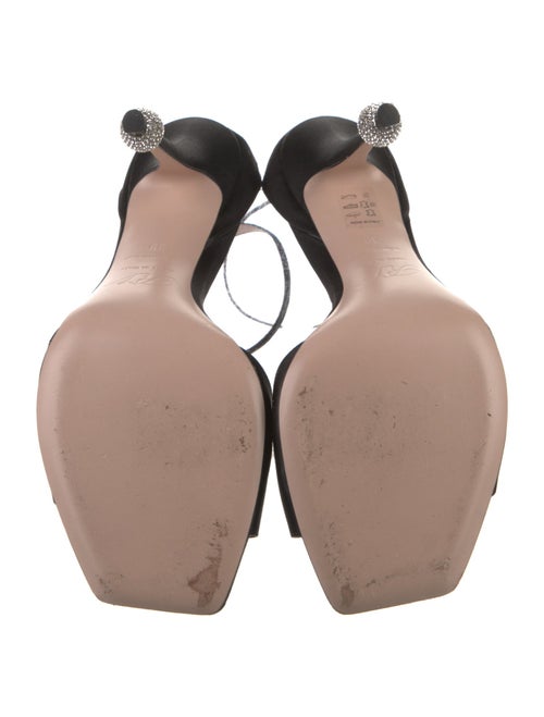 Roger Vivier Satin Crystal Embellishments Sandals