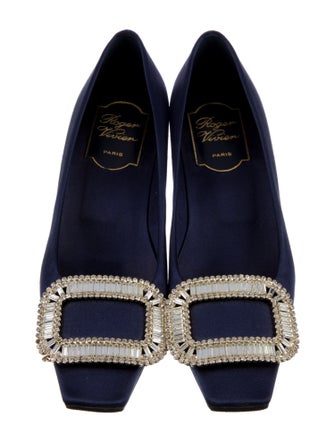 Roger Vivier Satin Crystal Embellishments Pumps
