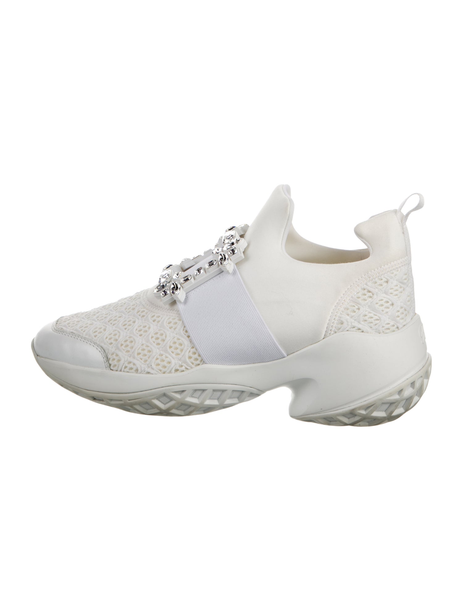 Roger Vivier Mesh Crystal Embellishments Sneakers