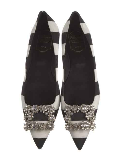 Roger Vivier Striped Crystal Embellishments Flats