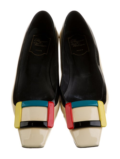Roger Vivier Patent Leather Colorblock Pattern Flats