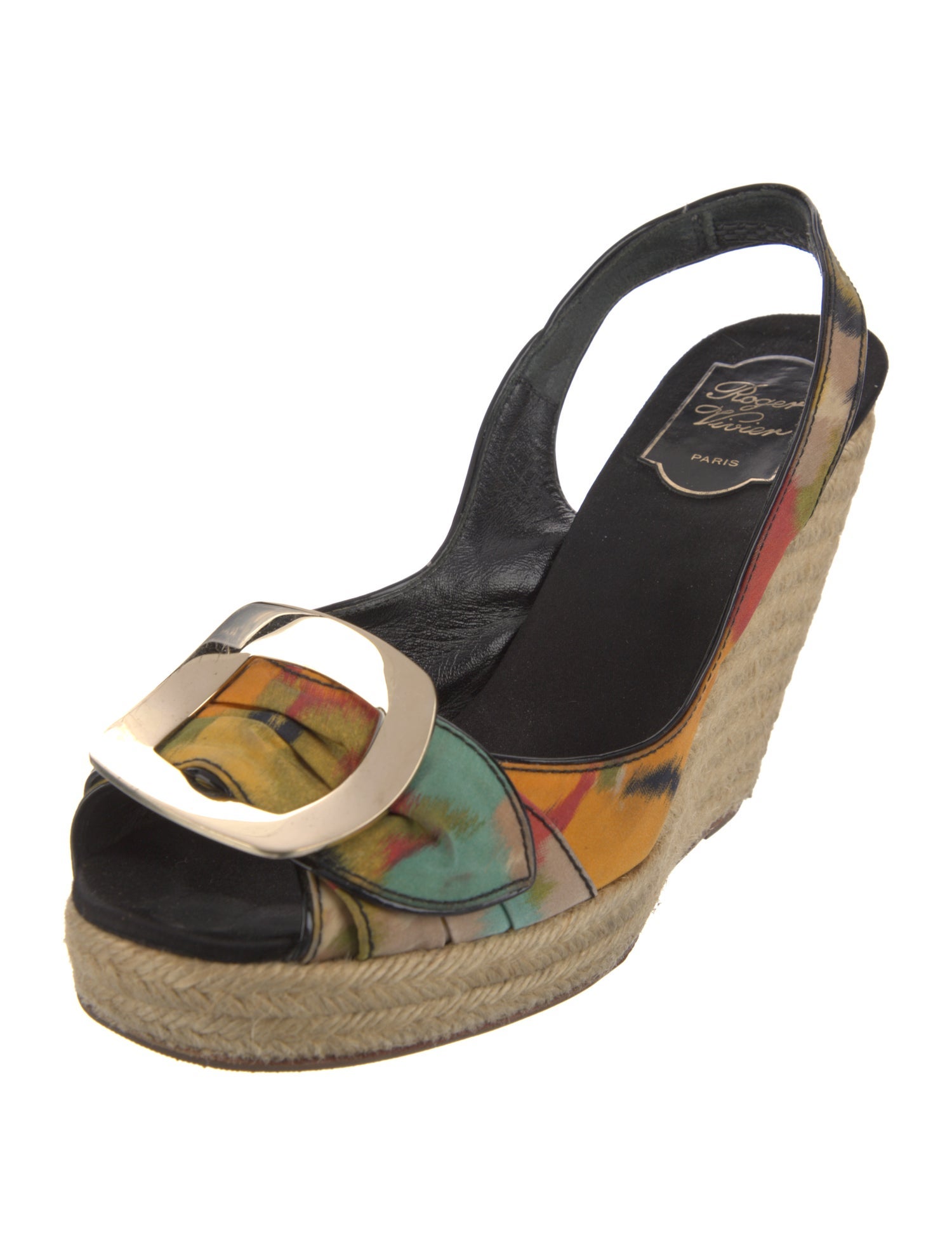 Roger Vivier Jute Printed Slingback Pumps