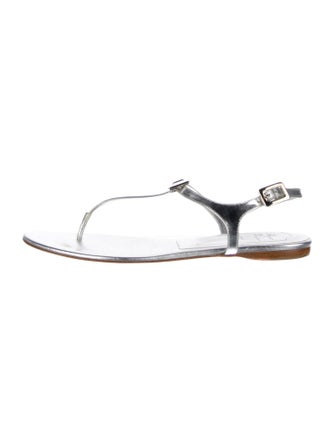 Roger Vivier Leather T-Strap Sandals