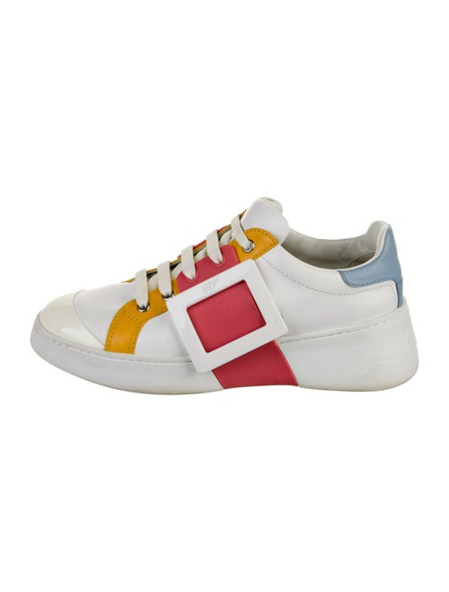 Roger Vivier Leather Colorblock Pattern Sneakers