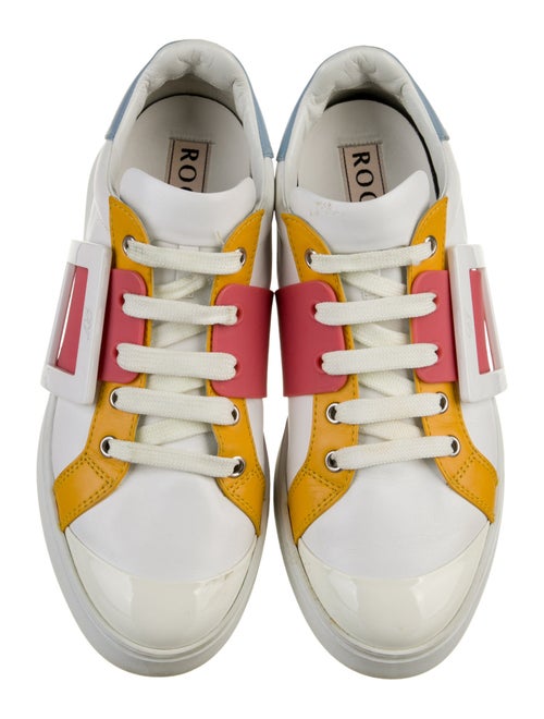 Roger Vivier Leather Colorblock Pattern Sneakers