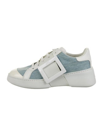 Roger Vivier Leather Colorblock Pattern Sneakers