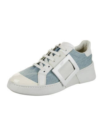 Roger Vivier Leather Colorblock Pattern Sneakers
