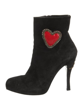 Roger Vivier Suede Graphic Print Boots