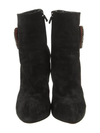 Roger Vivier Suede Graphic Print Boots