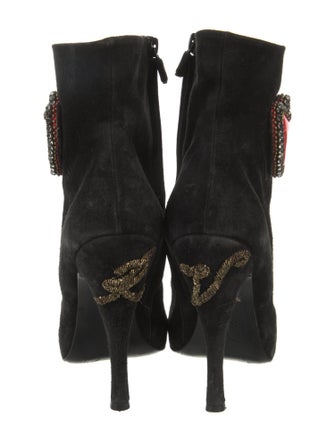 Roger Vivier Suede Graphic Print Boots