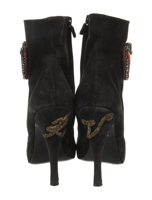 Roger Vivier Suede Graphic Print Boots