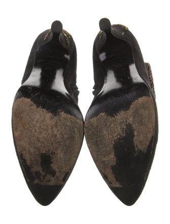 Roger Vivier Suede Graphic Print Boots