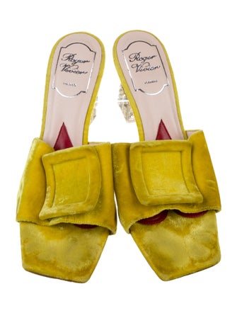 Roger Vivier Velvet Crystal Embellishments Slides