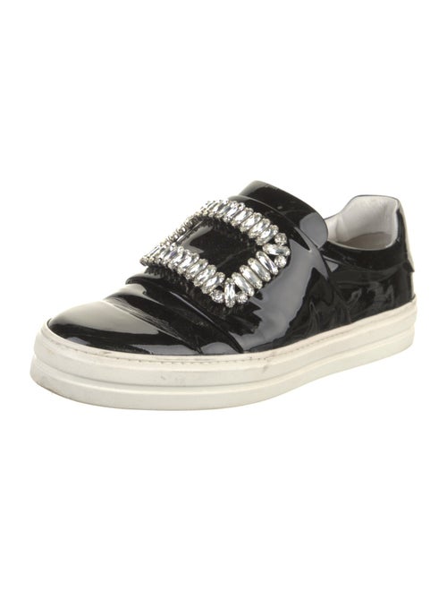 Roger Vivier Patent Leather Crystal Embellishments Sneakers