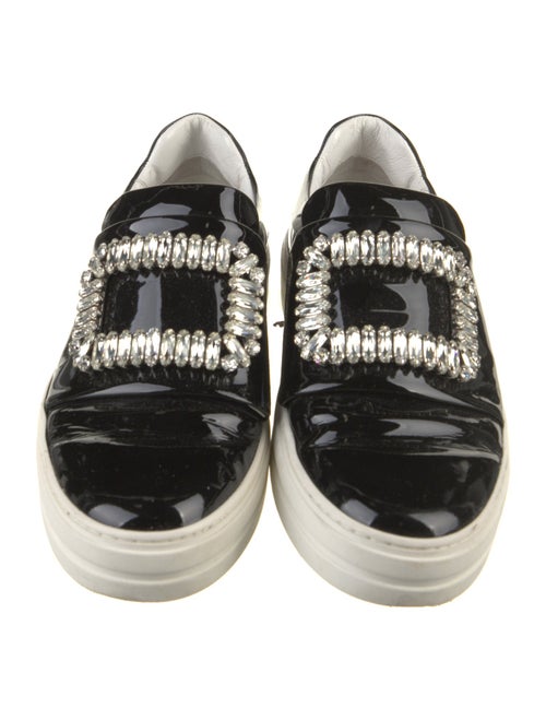 Roger Vivier Patent Leather Crystal Embellishments Sneakers