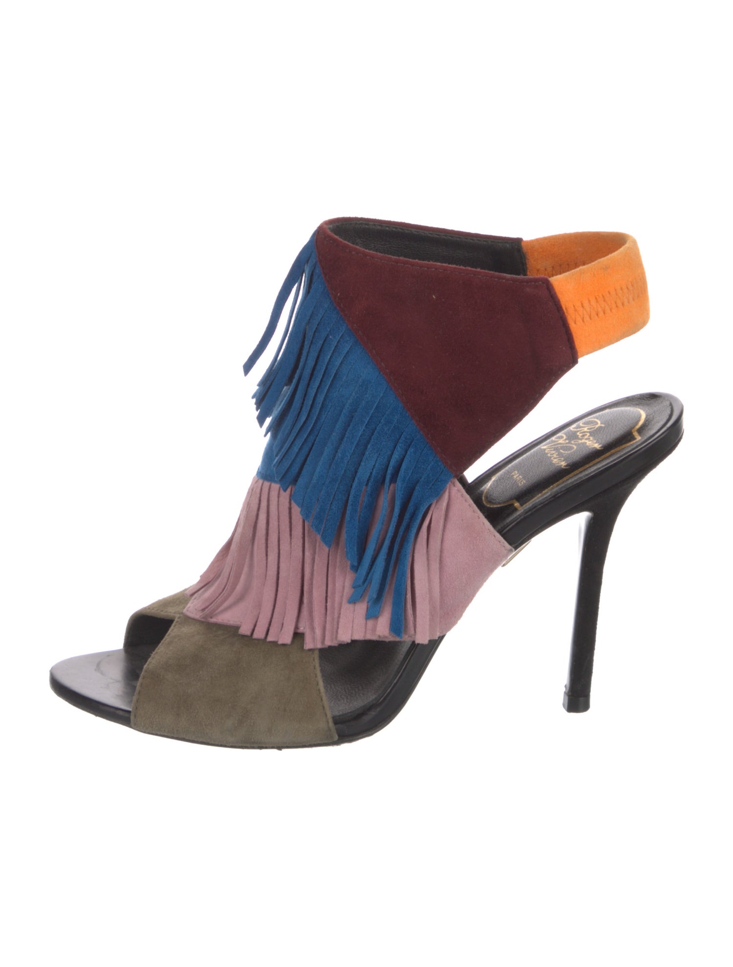 Roger Vivier Suede Printed Slingback Sandals