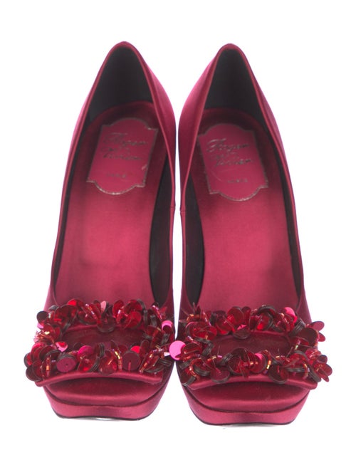 Roger Vivier Satin Sequin Embellishments Pumps