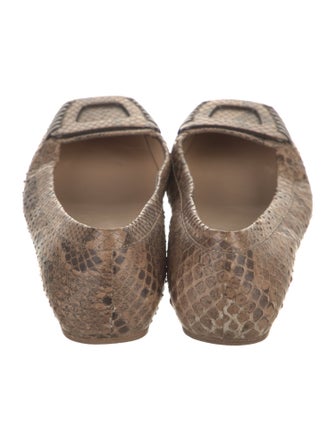 Roger Vivier Snakeskin Animal Print Ballet Flats
