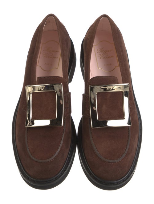 Roger Vivier Suede Crystal Embellishments Loafers