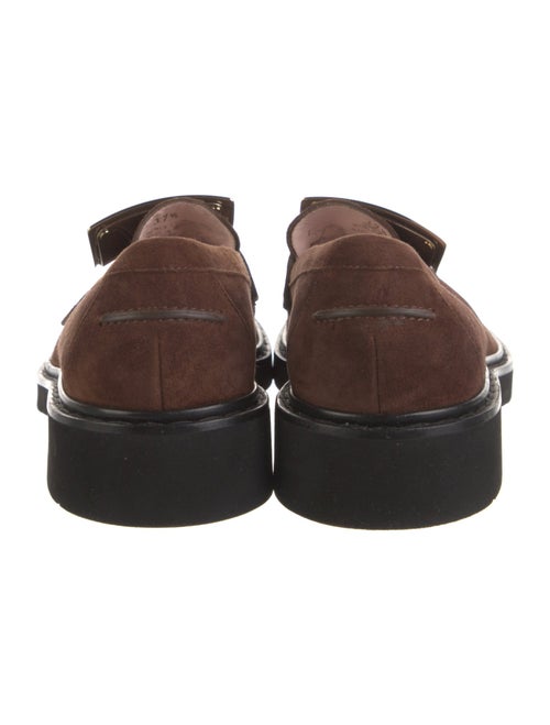 Roger Vivier Suede Crystal Embellishments Loafers