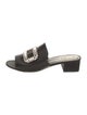 Roger Vivier Satin Crystal Embellishments Slides