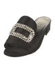 Roger Vivier Satin Crystal Embellishments Slides