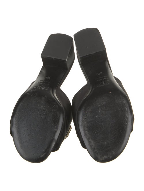 Roger Vivier Satin Crystal Embellishments Slides