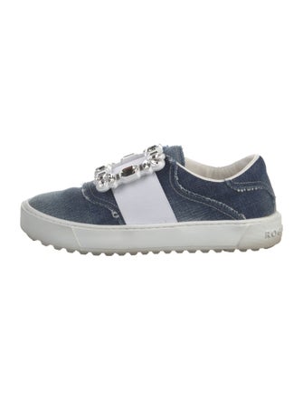 Roger Vivier Denim Colorblock Pattern Sneakers