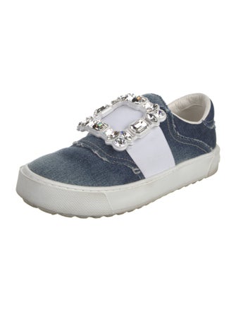 Roger Vivier Denim Colorblock Pattern Sneakers
