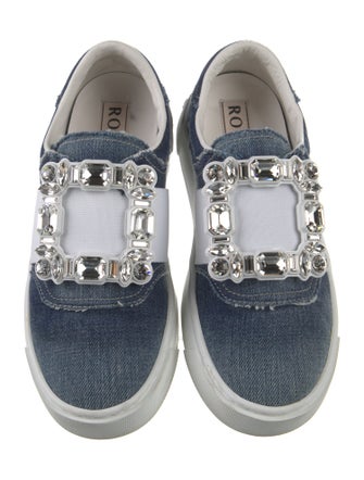 Roger Vivier Denim Colorblock Pattern Sneakers