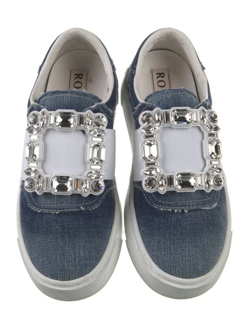Roger Vivier Denim Colorblock Pattern Sneakers