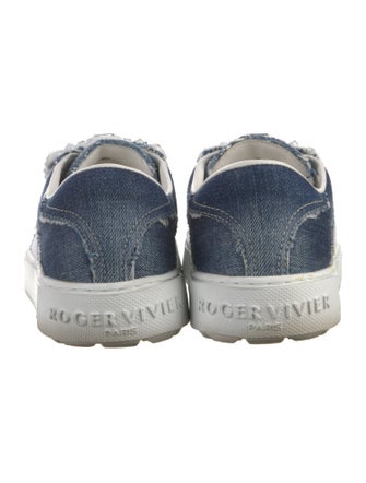 Roger Vivier Denim Colorblock Pattern Sneakers