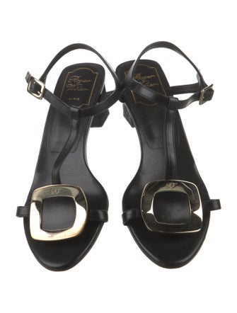 Roger Vivier Leather T-Strap Sandals