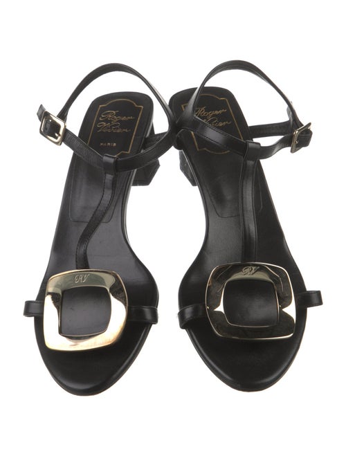 Roger Vivier Leather T-Strap Sandals