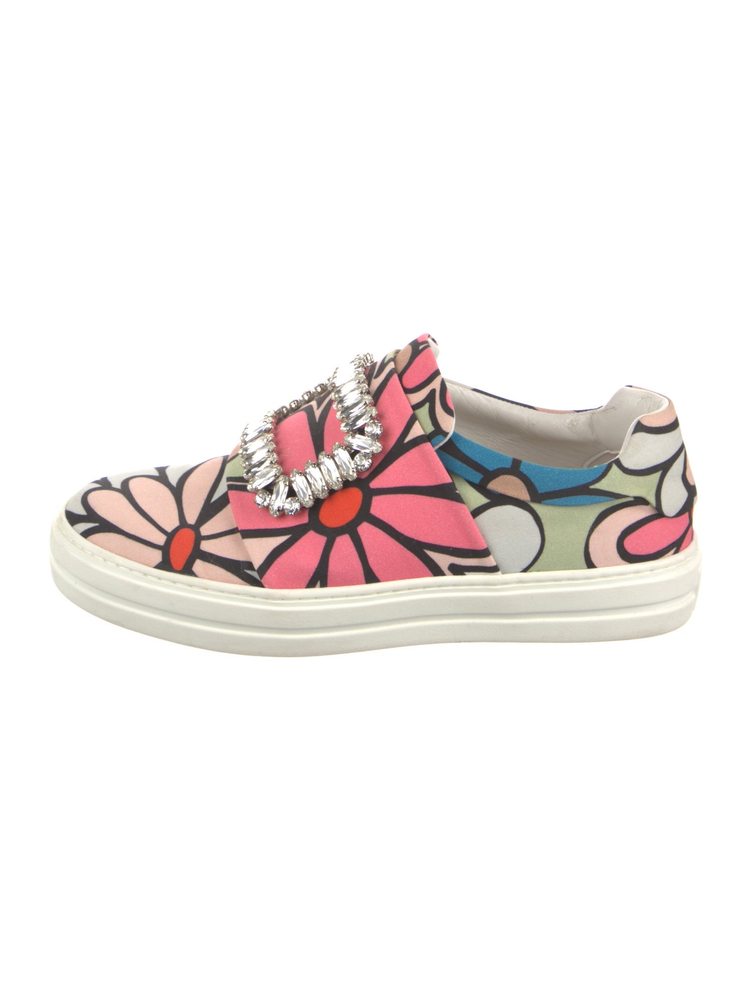 Roger Vivier Canvas Floral Print Sneakers