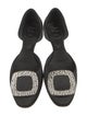 Roger Vivier Satin Crystal Embellishments D'Orsay Flats