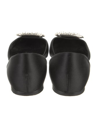 Roger Vivier Satin Crystal Embellishments D'Orsay Flats