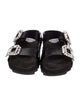 Roger Vivier Leather Crystal Embellishments Slides