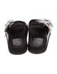 Roger Vivier Leather Crystal Embellishments Slides