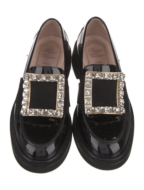 Roger Vivier Patent Leather Crystal Embellishments Loafers